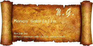 Mencs Gabriella névjegykártya